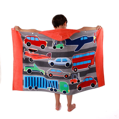 A mazon cartoon beach towel, European and American sizes, children can wear bath towels in the bathroom, pure cotton hooded bath towel bathrobe, 100% COTTON 0.4KG