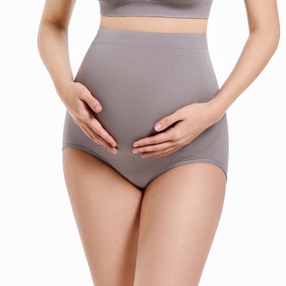 A maternity underwear high waist comfortable first, middle and late pregnancy support seamless breathable high elastic briefs women