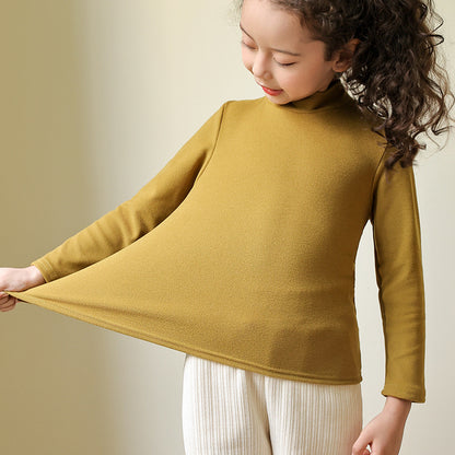 Camisa de terciopelo alemán para niñas, primavera y otoño de 2024, nueva camiseta para niños con estilo occidental y ropa de invierno, camiseta larga para niñas, clase A, 0,1 kg 