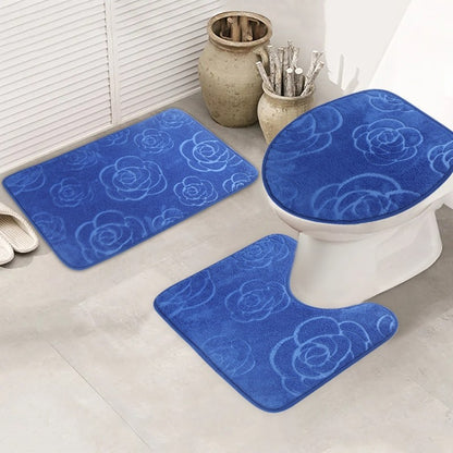 A flannel rose bathroom three-piece bathroom toilet non-slip absorbent floor mat