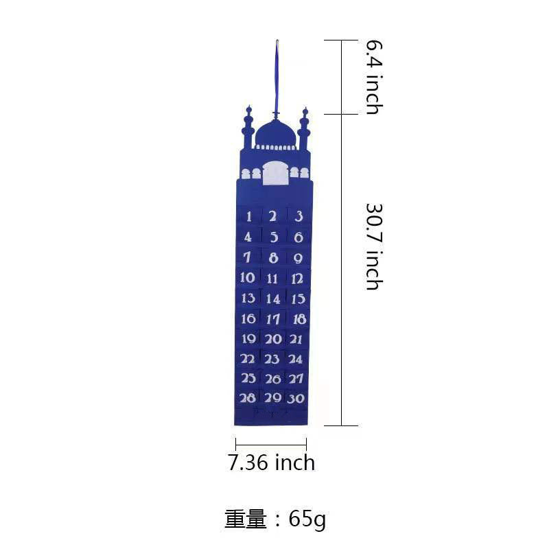 Calendario colgante de tela de fieltro Calendario de cuenta regresiva Regalo para niños Colgante 70g 