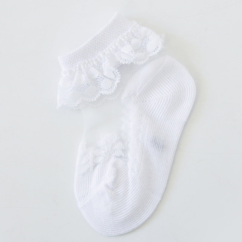 price for 10 piece baby socks ultra-thin princess children&#039;s baby silk ice crystal hoop lace socks in summer （weight 0.02kg)