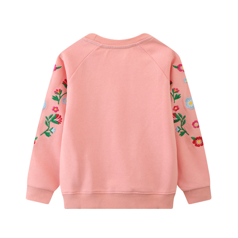 A autumn new children's sweater European and American style children's pullover baby outer wear top knitted sweater embroidery picture