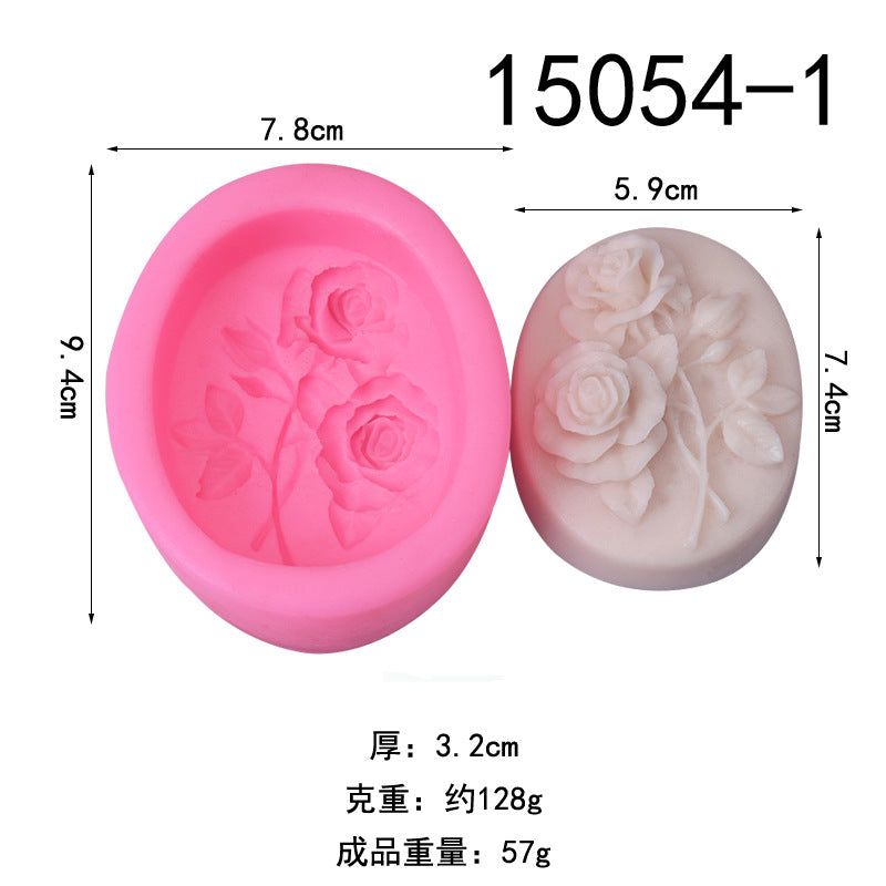 A rose flower bouquet, handmade soap silicone mold, aromatherapy handmade soap baking DIY clay soft pottery mold