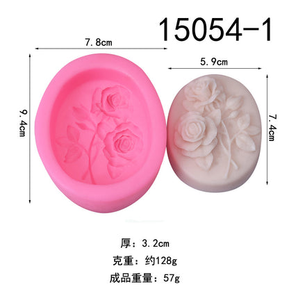 A rose flower bouquet, handmade soap silicone mold, aromatherapy handmade soap baking DIY clay soft pottery mold