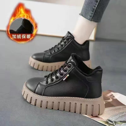 Autumn and winter new Martin boots fashion casual Joker women&#039;s shoes single cotton with non-slip lightweight casual shoes.