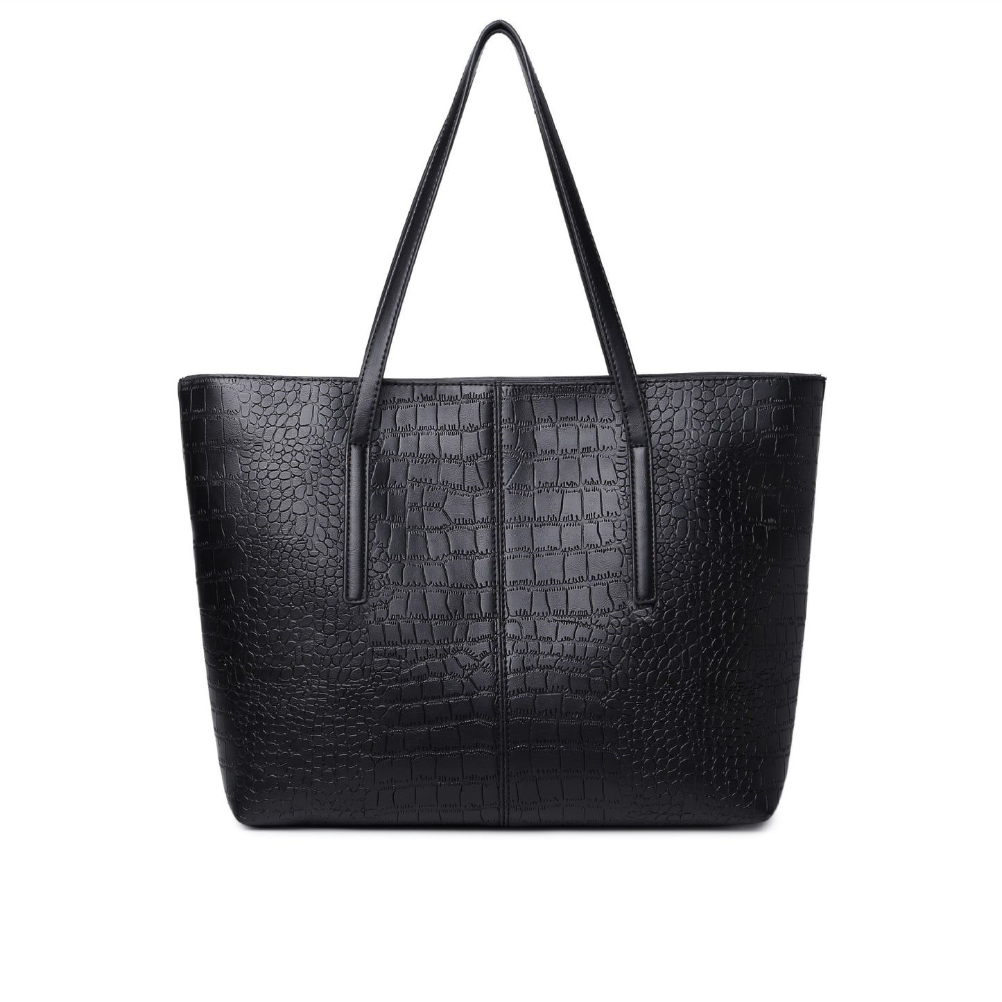 A textured bag women's summer high sense 2024 new portable tote bag black waterproof handbag large capacity