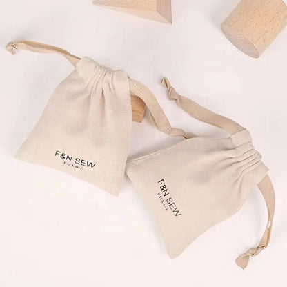 A cotton drawstring bundle bag bag jewelry dust storage canvas bag cosmetics cotton bag can be customized LOGO MOQ: 1000PIECE