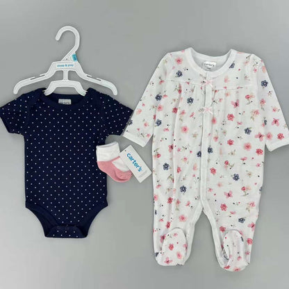 One-piece suit newborn baby 3-piece small size one-piece khaki foreign trade export cross-border wholesale Europe and the United States.