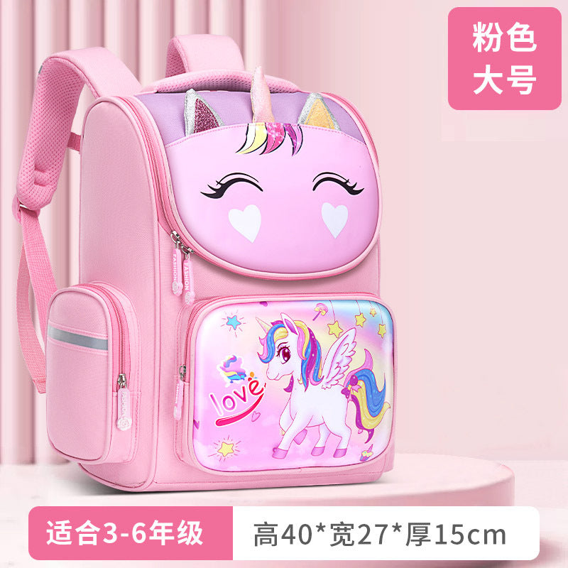 A New Children's School Bag Elementary School Student Burden Reduction Spine Protector Backpack Cute Space Bag for Boys and Girls 1-3-6 Grades