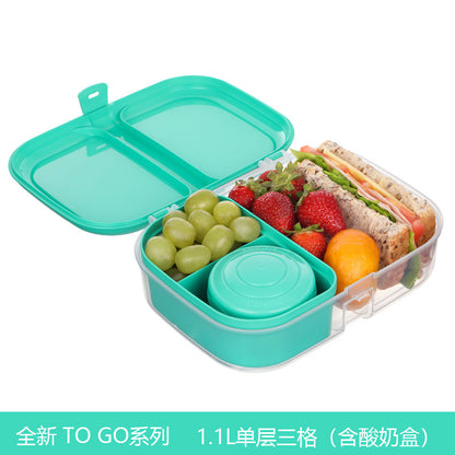 Una caja de sándwich portátil de Sistema importada de Nueva Zelanda, caja de pan para el desayuno, caja de fruta, caja de ensalada bento 