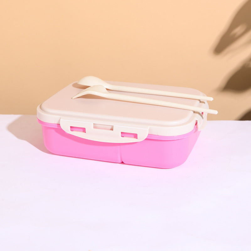 A wheat straw plastic lunch box that can be microwave oven for work, lunch box, Japanese kindergarten children's split grid lunch box