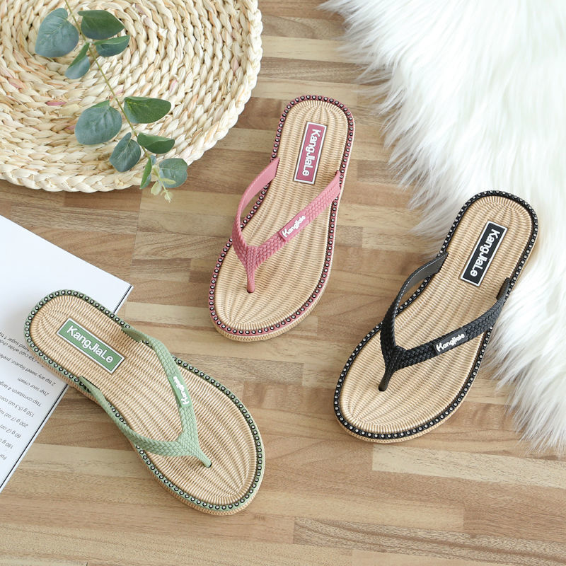 A 2024 new slippers women&#039;s outdoor flip-flops women&#039;s summer leisure tasteless antibacterial flat-bottomed anti-fall and anti-slip models