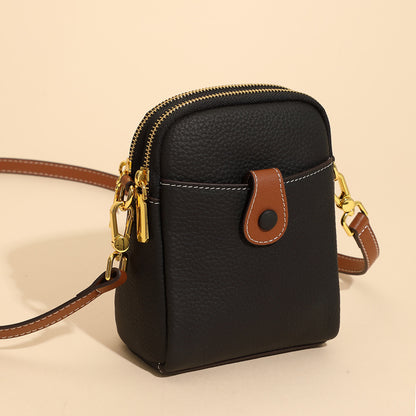 Bolso para teléfono móvil, bandolera para mujer, pequeño bolso casual de piel auténtica, bolso para mujer, 0,35 kg 