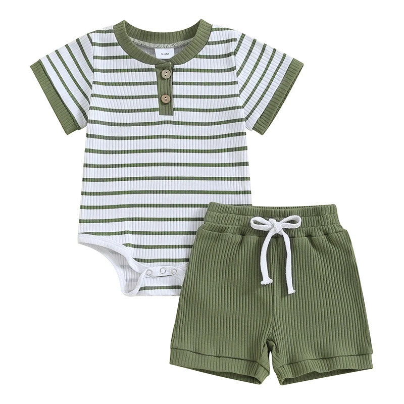 Cross border foreign trade baby summer jumpsuit short sleeved jumpsuit newborn and toddler jumpsuit sweater shorts set 0.45kg