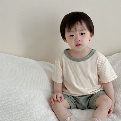 A baby clothing summer thin Korean version children's clothing 2024 summer new product children's two-piece summer clothing baby set