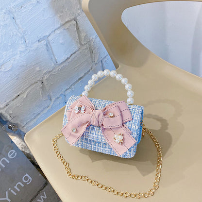 Princess, Fragrance, Chain Bag, Baby, Pearl Accessories, Hand Bag, Cute Bow Girl, Shoulder Bag