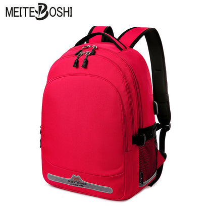 A Multi grid Large Capacity Backpack Cross border Fashion Simplicity Student School Bag Heat Transfer Oxford Cloth Casual Backpack