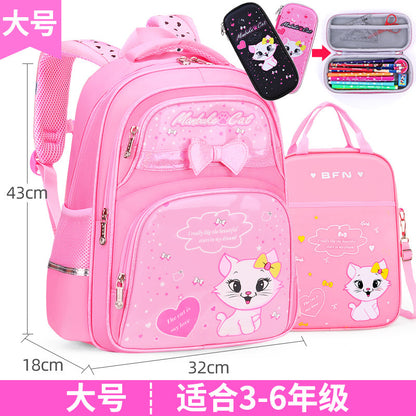 A Korean version backpack for elementary school students, grades 1-3, 4, and 6. 5. Children's backpack, cute girls aged 6-12, backpack