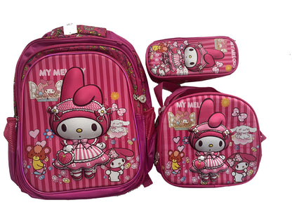 A Shaodong Cartoon Set with Lights, School Bag, Pull Rod, Double Shoulder School Bag, Detachable Three Piece Set with Film and Lights, Children's Backpack