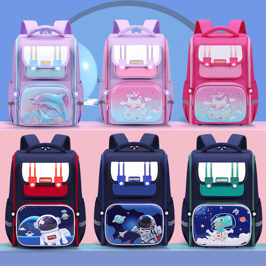 Mochila escolar transfronteriza totalmente abierta para alumnos de primaria, exportación de comercio exterior, mochila infantil, astronauta, dinosaurio, sirena 