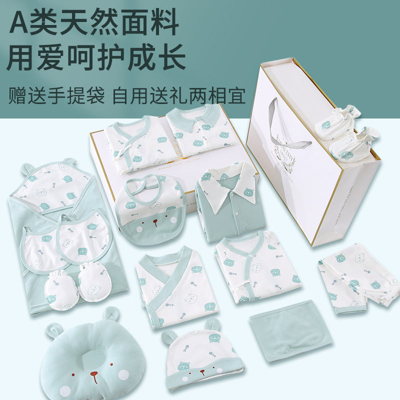 A Baby Cotton Clothes Gift Box Newborn Set Spring and Autumn Season Gift Box Clothes Newborn Full Term Baby Set High end