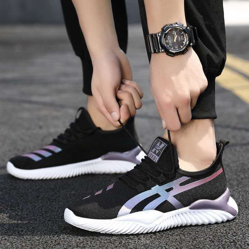 A factory direct sales 2023 summer new men's mesh breathable casual shoes student sports running shoes non-slip