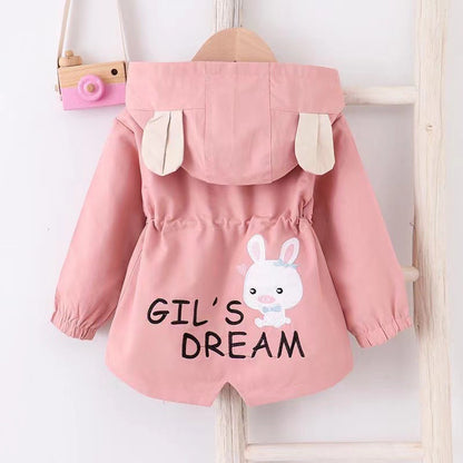 A girls' coat spring medium and small children's trench coat new girls' coat spring and autumn baby girls' clothing tops trendy