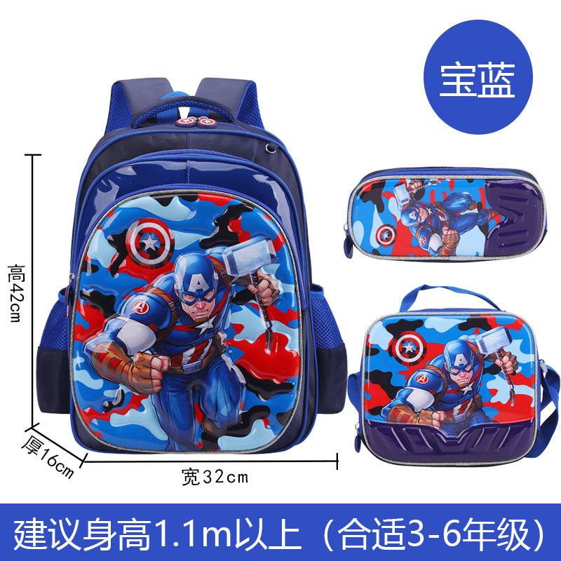 A Factory spot new foreign single three-piece backpack boys, girls, primary school students, children's trolley schoolbags, large capacity