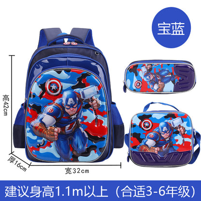 A Factory spot new foreign single three-piece backpack boys, girls, primary school students, children's trolley schoolbags, large capacity