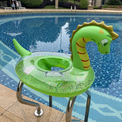 A New animal shape swimming seat with handle, cute PVC inflatable thickened lifebuoy, children's swimming ring batch