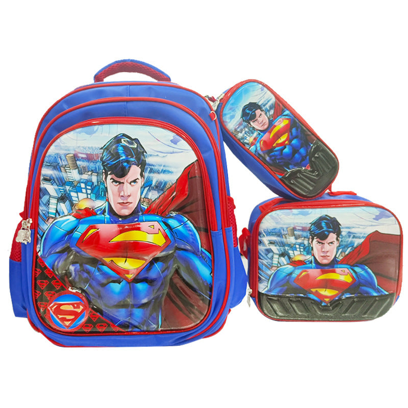 A Factory spot new foreign single three-piece backpack boys, girls, primary school students, children's trolley schoolbags, large capacity