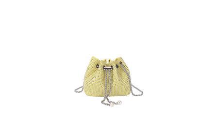 Bolso de mujer con bandolera de diamantes brillantes y bolso tipo cubo