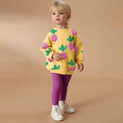 A Autumn Girls Sweater Set Medium and Small Children's Children's Clothing Cute Long Sleeve Children's Clothing Set