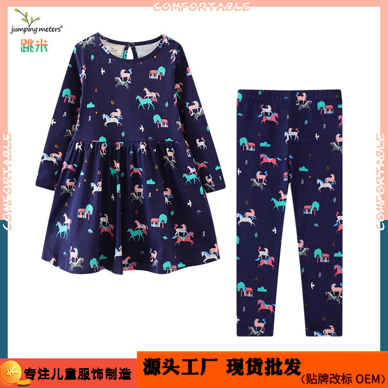 Girls&#039; T-shirt long-sleeved suit in autumn new European and American girls&#039; suit wholesale spring and autumn children&#039;s long-sleeved new 0.15kg