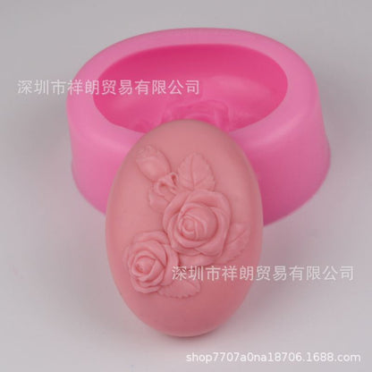 A flower handmade cake baking fondant silicone molds soap molds