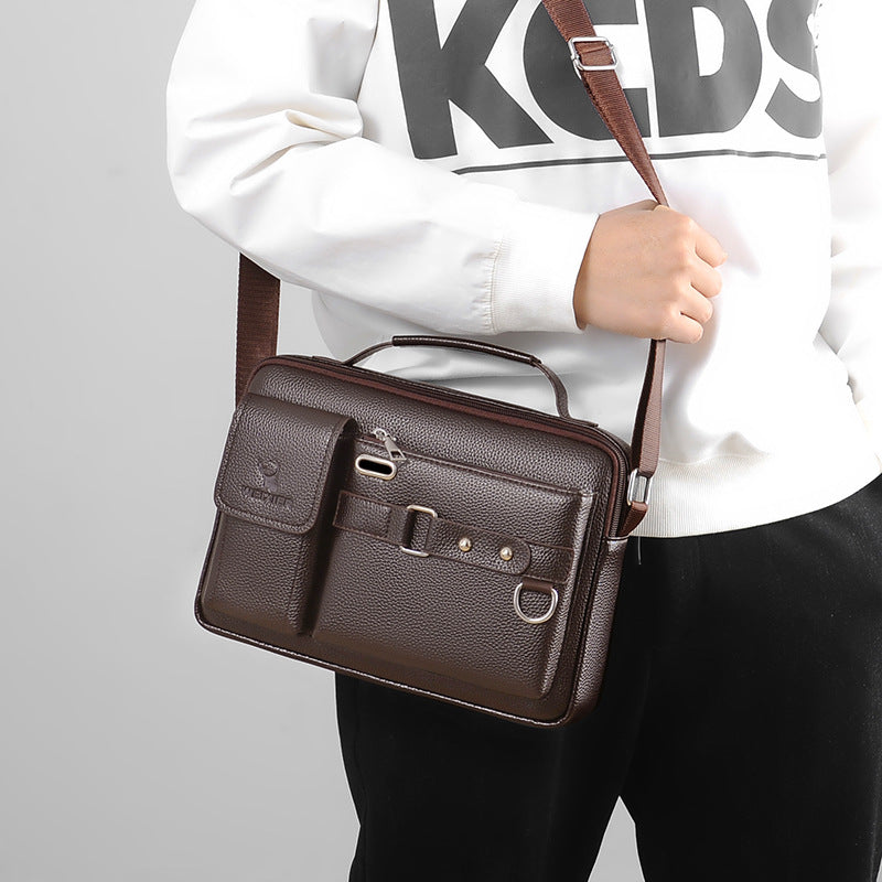 A Cross-border men's shoulder messenger bag business commuter men's shoulder bag high-end boys satchel men's bag