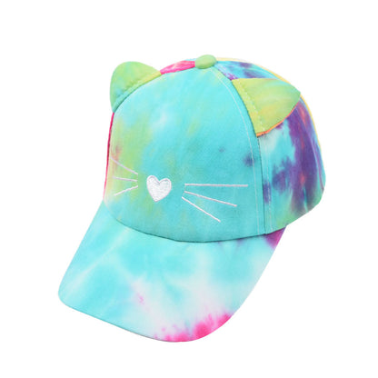 A cross-border foreign trade new cartoon cute baseball cap Europe and the United States baby outdoor fashion sunshade cap tie-dyed hat