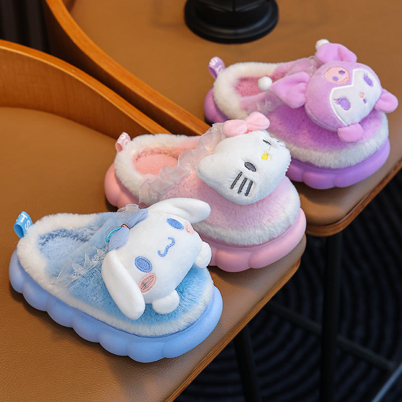 A new autumn and winter children's cotton slippers boys and girls indoor cute cartoon girls slippers infant baby cotton mop