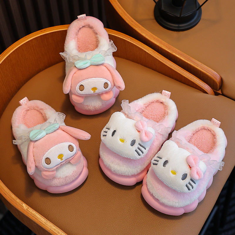 A new autumn and winter children's cotton slippers boys and girls indoor cute cartoon girls slippers infant baby cotton mop