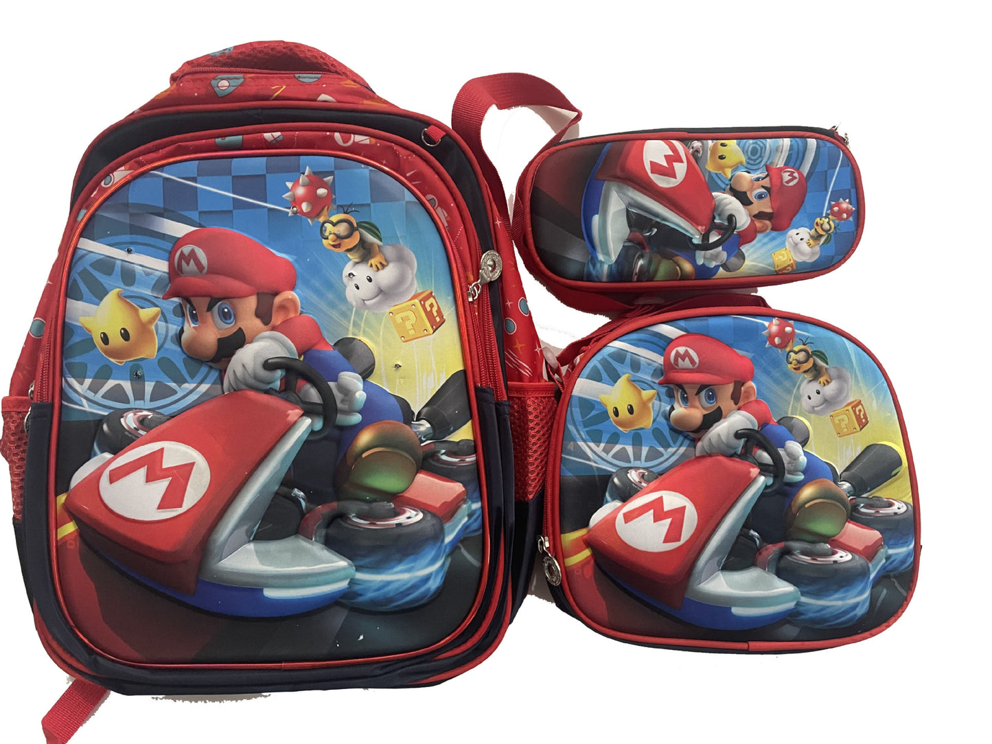 A Shaodong Cartoon Set with Lights, School Bag, Pull Rod, Double Shoulder School Bag, Detachable Three Piece Set with Film and Lights, Children's Backpack