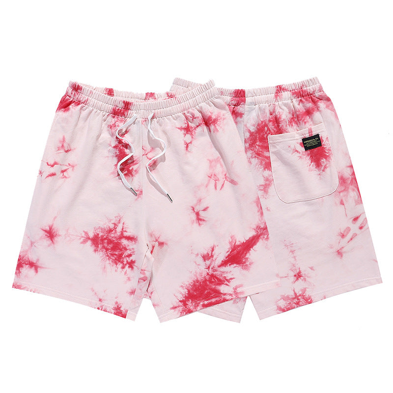 A summer new gradient tie-dye shorts for men and women loose ins hip-hop casual beach couple pants