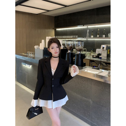 A XINKD [Philadelphia Story] Fake two-piece small blazer 2024 autumn and winter new product high-end temperament casual