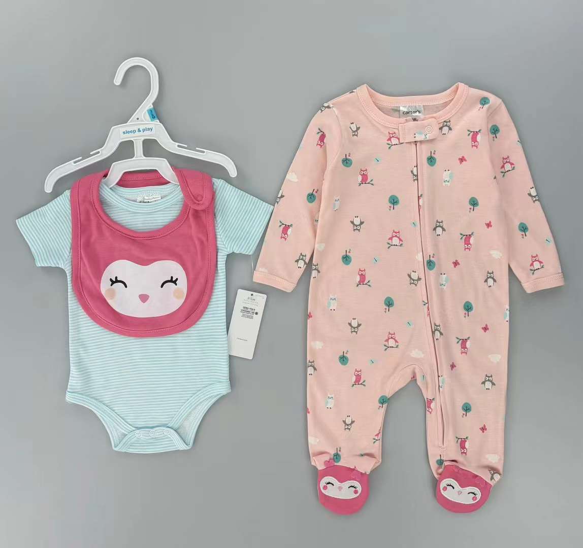 Baby suits, onesies, cross-border exports, 3 sets of wholesale children's clothes, Ha clothes, onesies, boys and girls