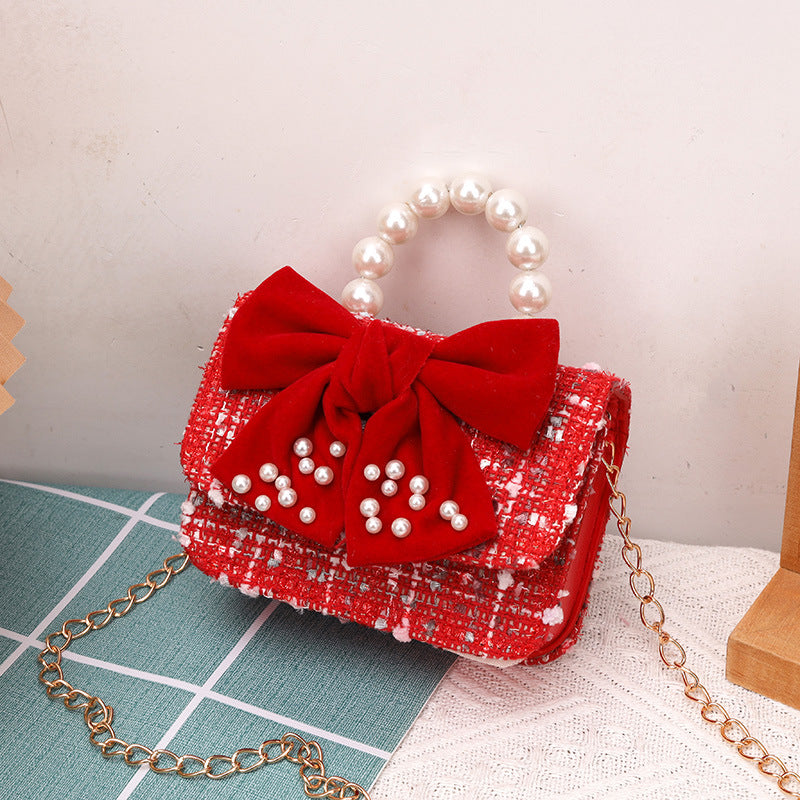 Princess, Fragrance, Chain Bag, Baby, Pearl Accessories, Hand Bag, Cute Bow Girl, Shoulder Bag