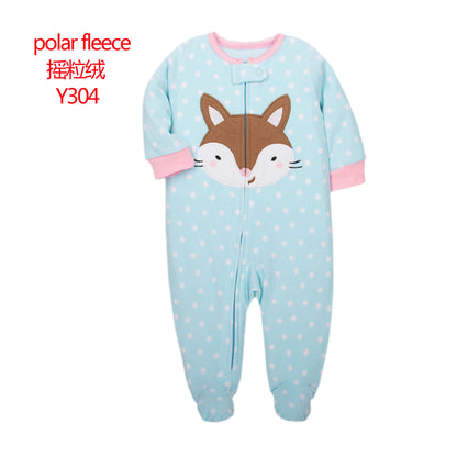 A manufacturer fleece foot climbing clothes long-sleeved onesies baby going out clothes baby Romper pajamas