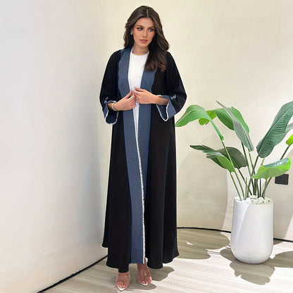 Women's Cardigan, Robe, Elegant, Contrasting, Tassel, Long Skirt, Middle East, Muslim, Dubai, Arabia, Spot Cross Border Clothing