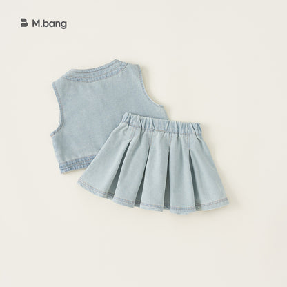 Traje de niña Babycity, ropa para niños, conjunto de dos piezas de falda vaquera de verano para niñas y bebés, XT42071 