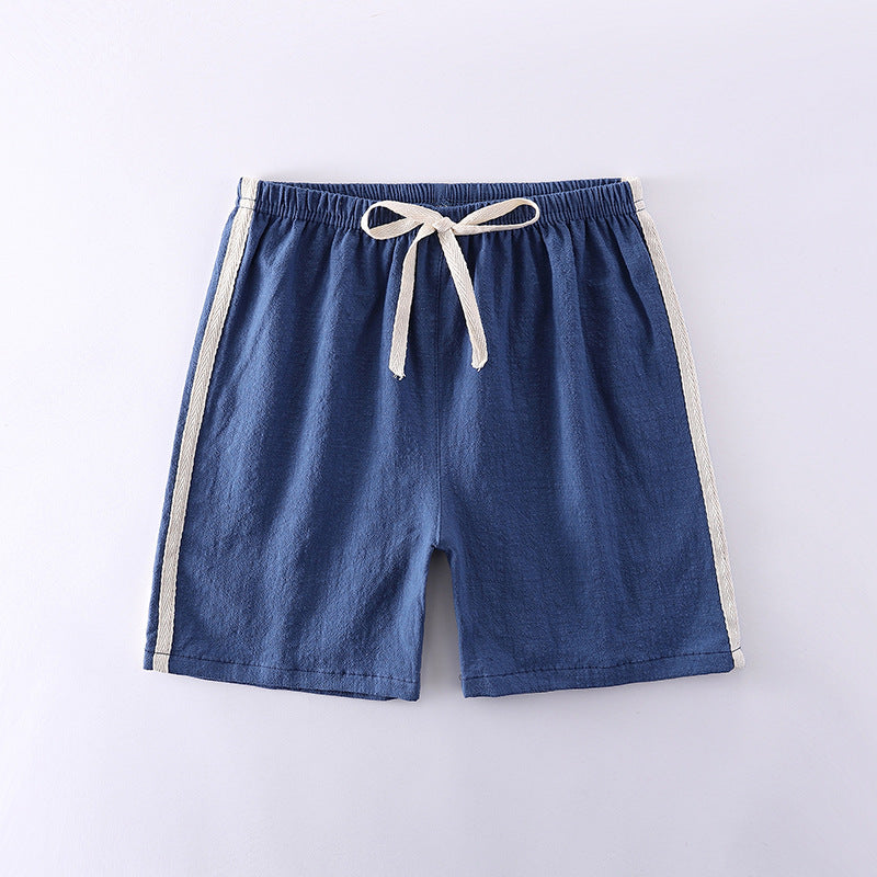 Pantalones cortos para niños, de algodón puro, estilo fino de verano, pantalones deportivos y de ocio de cinco puntos para niños, pantalones cortos para niñas y bebés. 