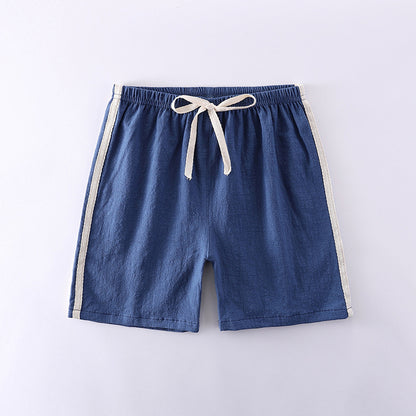 Pantalones cortos para niños, de algodón puro, estilo fino de verano, pantalones deportivos y de ocio de cinco puntos para niños, pantalones cortos para niñas y bebés. 